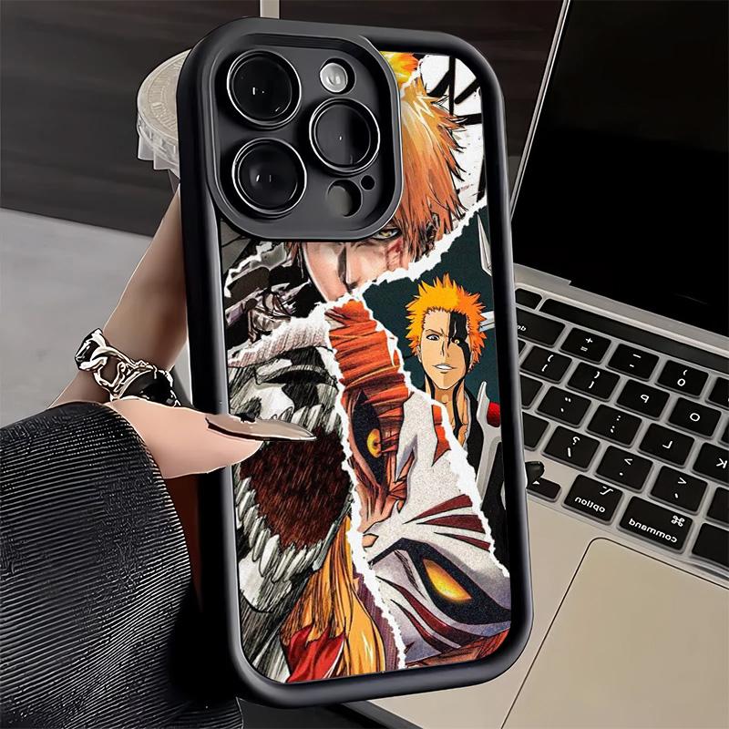Phone Case for iPhone 17 Air 16E 15 16 Pro Max Bleach Anime Ichigo Kenpachi Cover 14 Plus 13 12 Mini Soft Shell Silicone Fundas