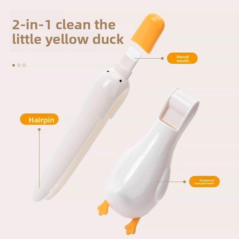 Cartoon Cute Duck Bathroom Hair Wall-mounted 2-in-1 Household Can Shovel Stain Cleaning Dirty Cleaning Clip