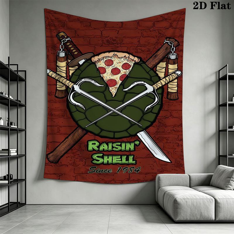 Shell Shock Tmnt Art Show Tribute Tapestry Background Cloth Fashion Print Christmas Gift Home Decor Atmospheric Background Cloth