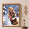 Diamond Art Painting Kit 5D Diamond Painting Snowman Building Art Gemstone Crystal Paint Diamond Home Wall Decor