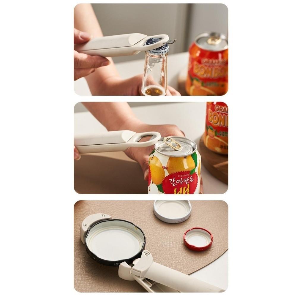 New Adjustable Bottle Opener Ergonomic Handle 304 Stainless Steel Can Lid Opener Gear Design Wine Cap Opener Kitchen Use