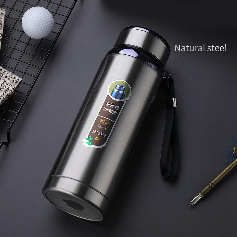 0.6/0.8/1/1.2/1.5L Stainless Steel Vacuum Flask Travel Sports Household Water Bottle Coffee Tea Water Bottle