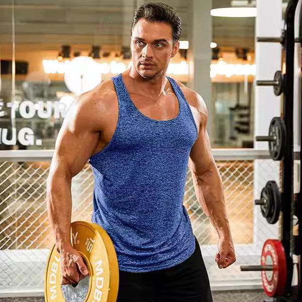 

Фитнес Упражнения Тренировочный Жилет Однотонный I-образный Жилет Мужские Футболки XXXL синий