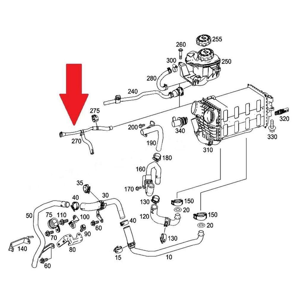 High Temperature Resistant Coolant Line Air Intake Pipe Suitable for W221 W222 W166 X166 C217 C218 C292 R231 A2782030417