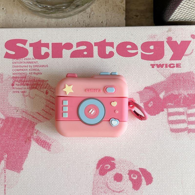 

Защитный чехол для наушников Pro2, чехол для наушников второго и третьего поколения, версия с шумоподавлением, третье поколение, четвертое поколение, корейский, милый, забавный, инс Apple Airpods Pro [Pink camera] send ring