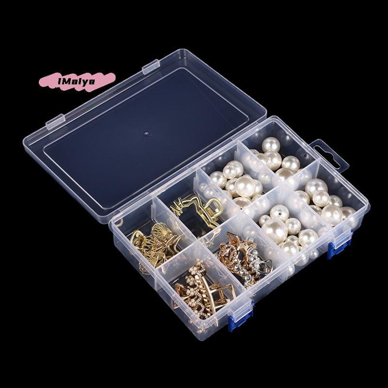 M-Multifunctional Box Case 20*13.5*4.5cm Large 8 Grids Plastic Storage Box Screw Electronic Component Transparent Organizer Box