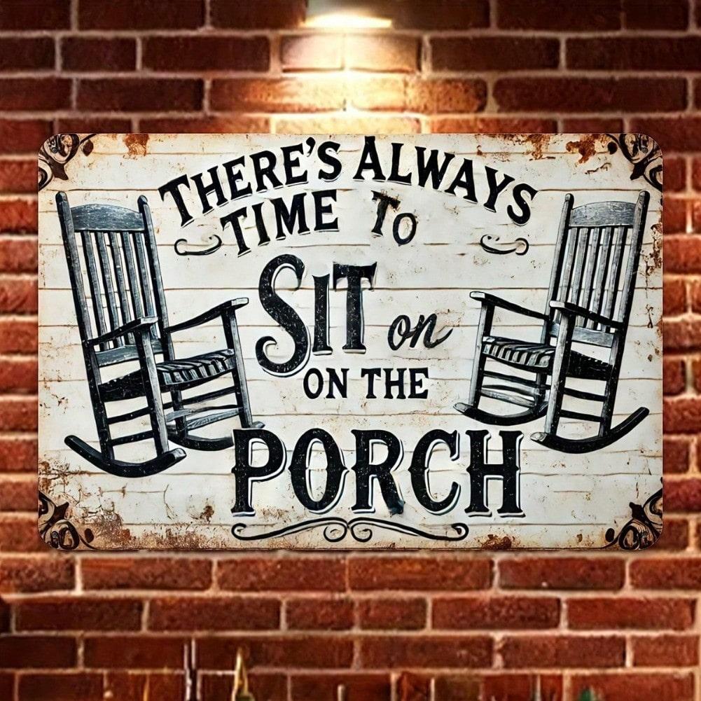 Vintage Metal Porch Wall Art Sign Rustic Farmhouse Decor Gift 20x30cm Aluminum Engraving