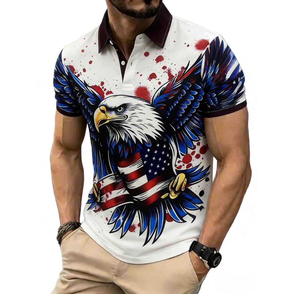 Polo shirt, men's Independence Day golf shirt short sleeved
