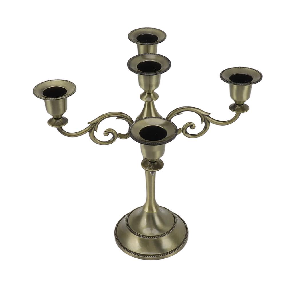 5 Arm Candlestick Holder Iron Retro Decorative Candle Holder Centerpiece for Home  
