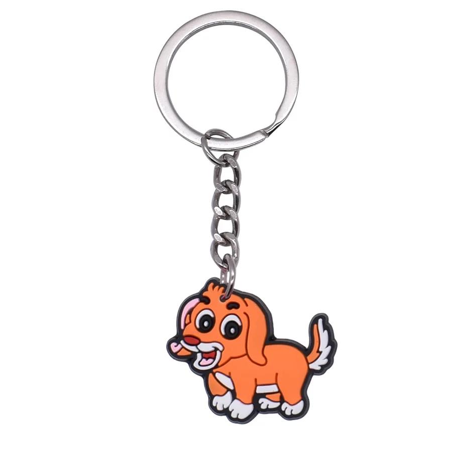 New Arrival Adorable Pet Dogs PVC Soft Keychains Bag Hanging Pendant Car Keyrings Animals Key Chains Accessories Wholesale Gift