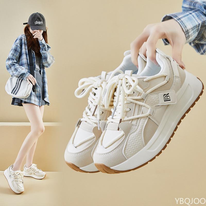 New Spring Casual Comfortable Sneakers Simple Thick Soled Height Increasing Shoes Fashionable Versatile Women's Shoes