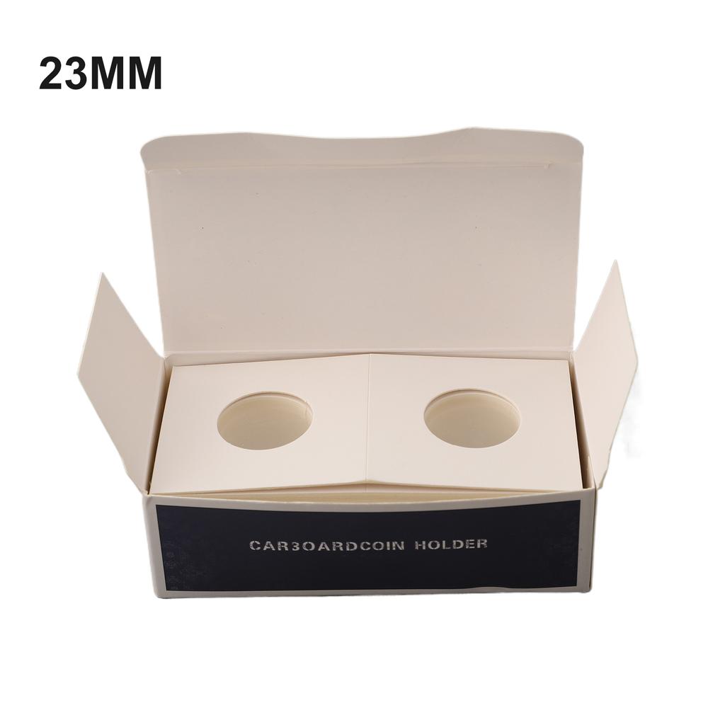 50PCS Coin Holders Stamp Holder Storage Box Storage Case Storage Holders Square Cardboard Box Household Supplies 17.5-40mm