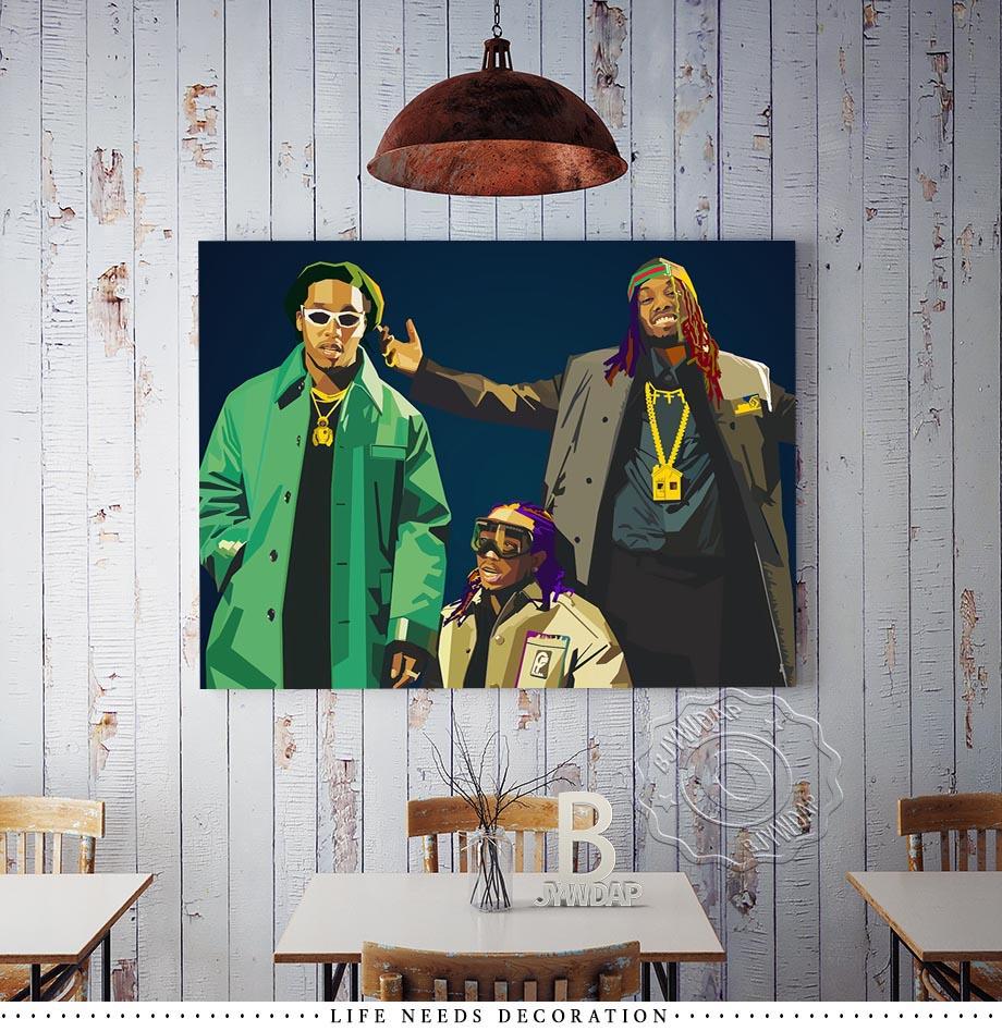 Poster e Stampe di Star della Musica Rap Astratta Moderna Hiphop Rapper Arte da Parete Quadri da Parete Pittura su Tela per Decorazione Domestica Senza Cornice