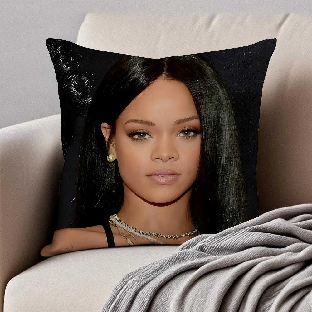

Bold RB Barbadian Singer RRihanna Cushion Cover Pillowcase Antidustmite Invisible Zipper Short Plush Sofa Cushion 30X30cm