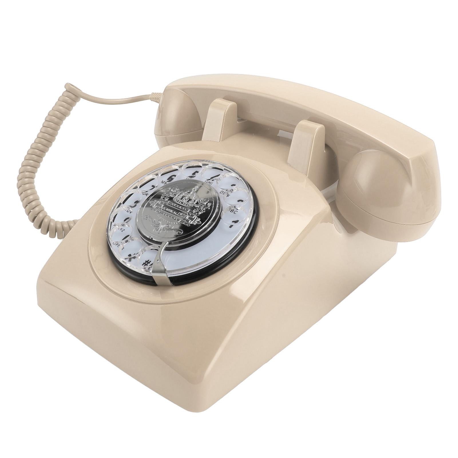 

Ретро-телефон с дисковым набором в стиле 1960-х годов. Винтажный дисковый телефон. Старомодные проводные стационарные телефоны с красный