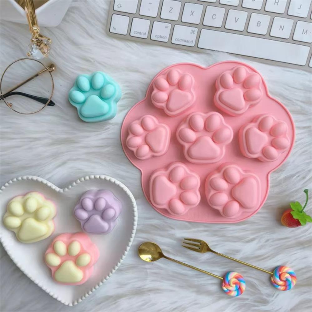 

DIY Animal Paw Mold Silicone Food Grade Silicone Molds Creative Cake Moulds Ice Cube рожевий