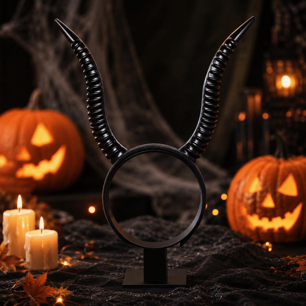Cosplay Demon Horns Headwear Gothic Cow Horn Hair Hoop Halloween Devil Headband Photo Props