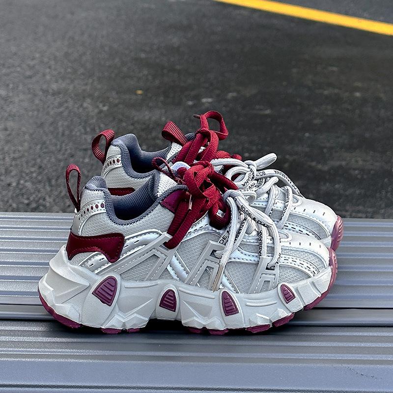 

Angola red children s shoes 2025 spring new Korean version trendy brand girls sports shoes boys dad shoes casual 26