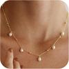 Chic Double Strand Choker Set Imitation Pearls Accents Alloy Clavicle Chain Jewelry For Daily Use