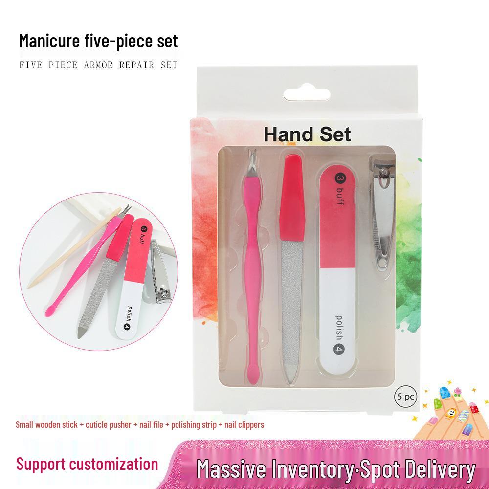 Portable PVC Cuticle Scraper & Nail Clipper Set - Nail Art Tool Kit