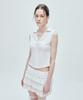 SSY Iron Bar Shirred Collar Sleeveless White