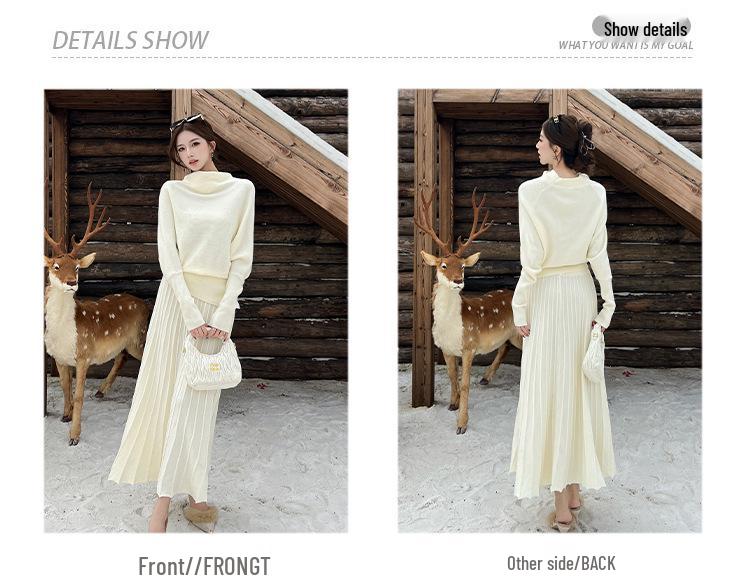 High-Quality Autumn/Winter Knit Sweater Skirt Set for Women