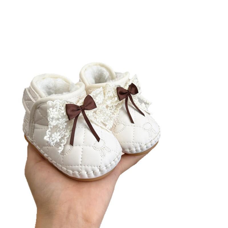 Winter Weiche Sohle Baby Lauflernschuhe: 0-12 Monate, Baumwollschuhe für Mädchen