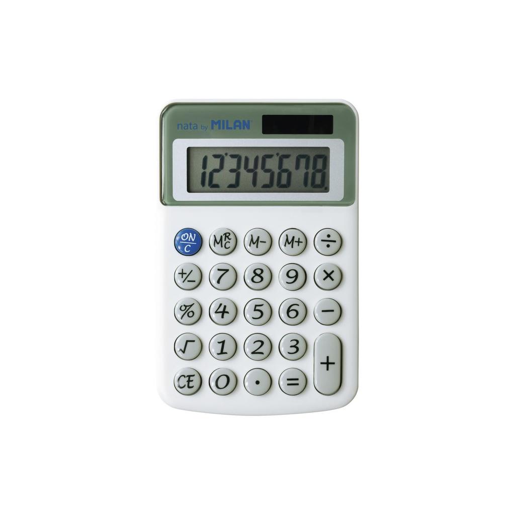 Milan MLN40918BL 8-Digit Calculator, White,