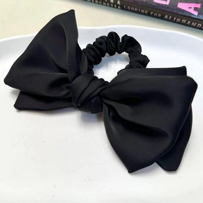 Cute Bowknot Hairties Scrunchies for Girls Acetate Cotton Hair Accessories for Pony Hair Double_layered Hair Bow Elastic Bands
