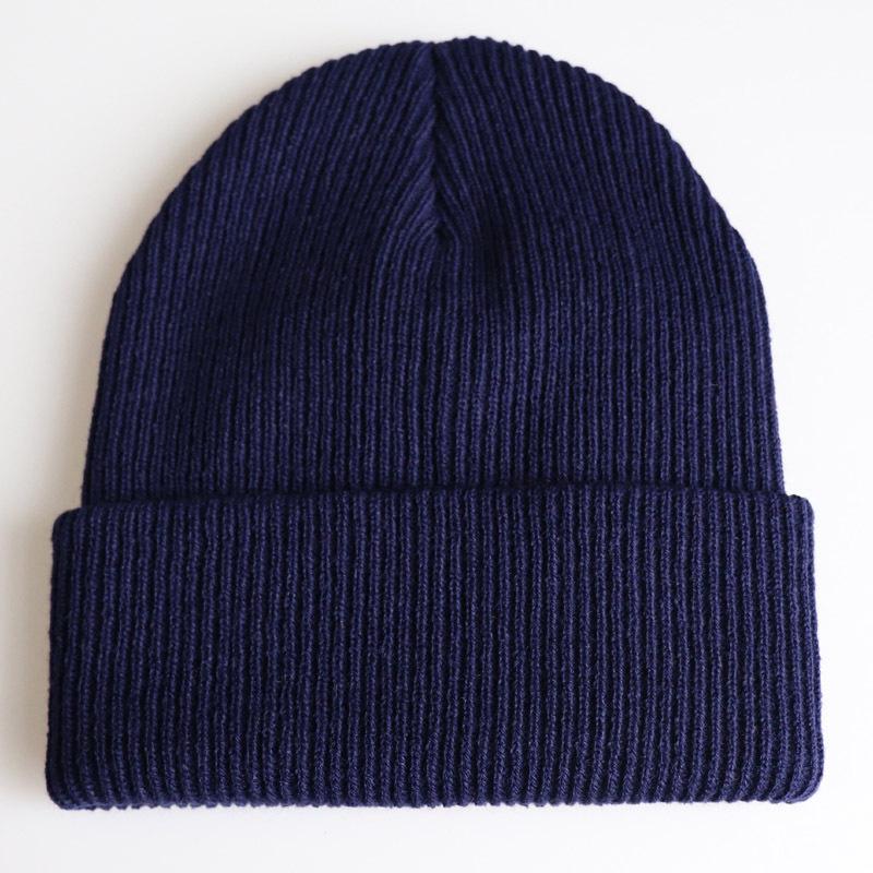 Unisex Solid Color Plain Adult Knit Hat, Warm Pullover Hip-Hop Hat, Ski Hat, Wool Hat