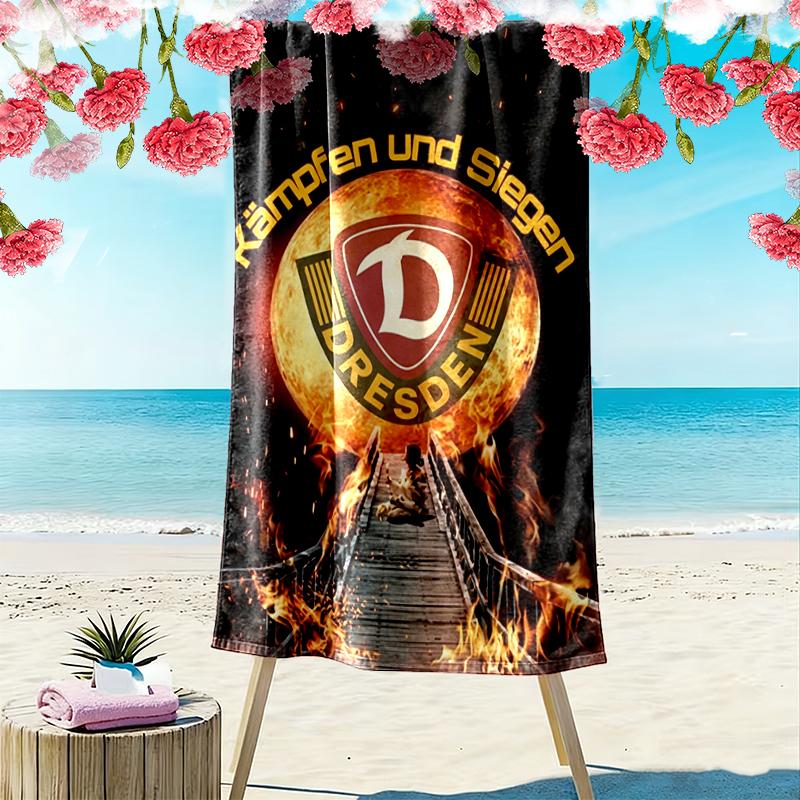 Sg Dynamo Dresden Print Beach Towel, Large Soft Quick Dry Towel for Beach Camping Swimming