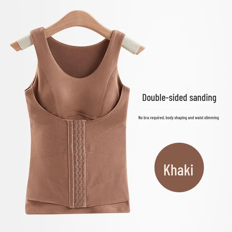 Women's Thermal Fleece Vest: Waist-Slimming Shapewear, No Bra Needed, Constant Temperature, Fleece-Lined, Thickened Underwear