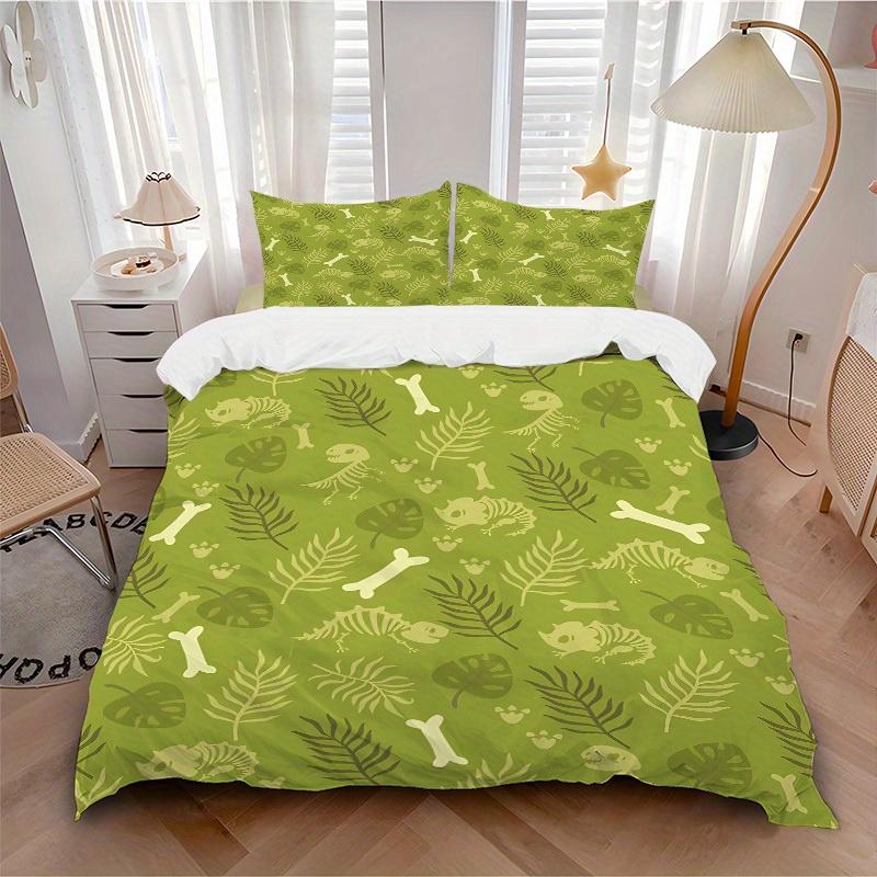 

3pcs Dinosaur Fossil 1Cover + 2Pillowcases, PillowInserts NotIncluded, Machine Washable, All - Season Use, Suitable for Bedroom Guest Room85 135x200cm
