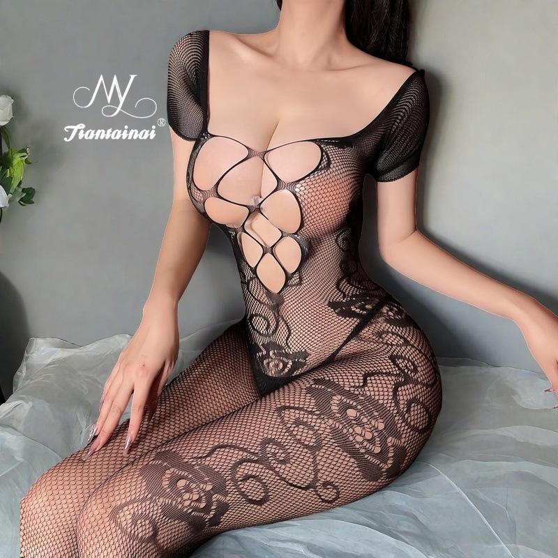 Sexy Lingerie Stockings Onesie Hand-torn Seduction Transparent Teasing Sex Suit Perspective Passion Uniform Sexy Woman