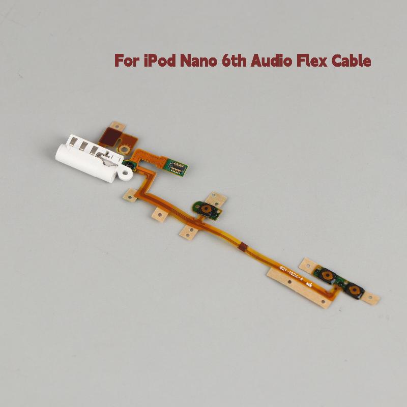 

Шлейф с разъемом питания, кнопкой громкости для Ipod Nano 6 6-го поколения, белый, замена 8.3cm