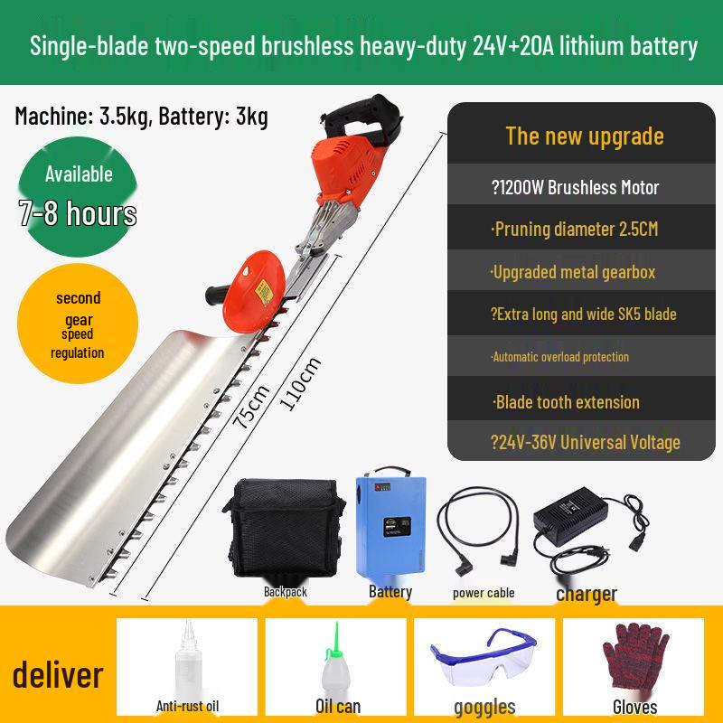 Cordless Lithium Battery Electric Hedge Trimmer Backpack - High Power Garden Pruning Machine for Tea Leaves, Tea Trees, and Branches