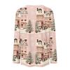 Women's Casual Long Sleeve Christmas Print Neck Top