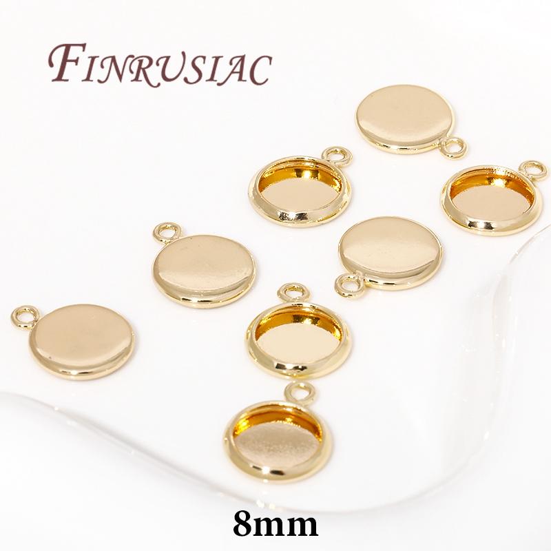 6/8/10mm Cabochon Base Tray Bezels Blank Setting For DIY Blank Pendant Trays Supplies For Jewelry Making Accessories