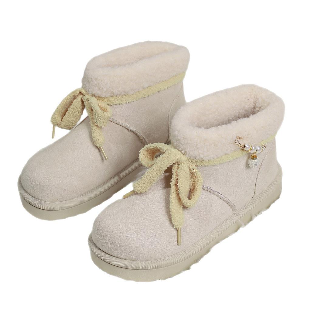 Autumn and Winter Velvet Cotton Shoes Women's Shoes 2025 New Popular Winter Thick-soled Warm Two Cotton Bread Shoes Snow Boots