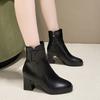 Martin Boots Autumn and Winter New British Style Pointed High-heeled Short Boots Belt Buckle Side Zipper Boots