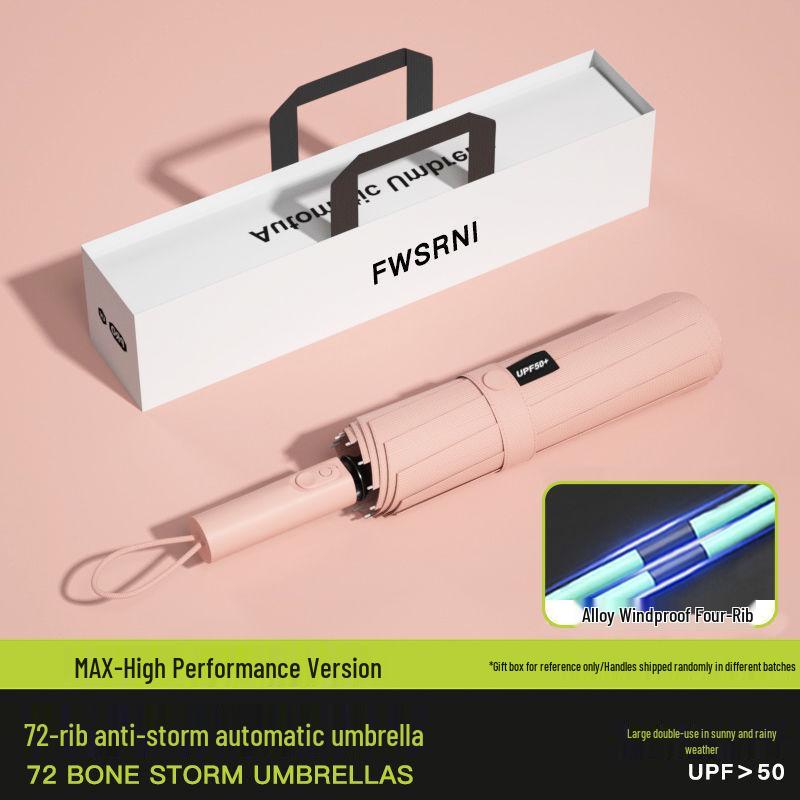 Dual-Use Sunscreen Umbrella: 144-Rib Folding Automatic Umbrella for Men and Women
