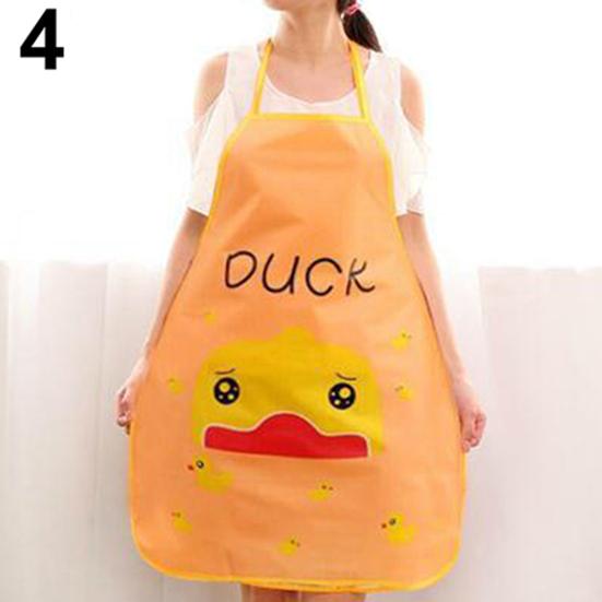 Zástěra bez rukávů Prodloužený popruh Halter Design Kreslený potisk Kuchyňská zástěra pro restauraci