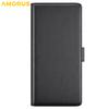 For iPhone 16 Pro Stand Cases Calf Texture Genuine Split Leather Wallet Phone Cover