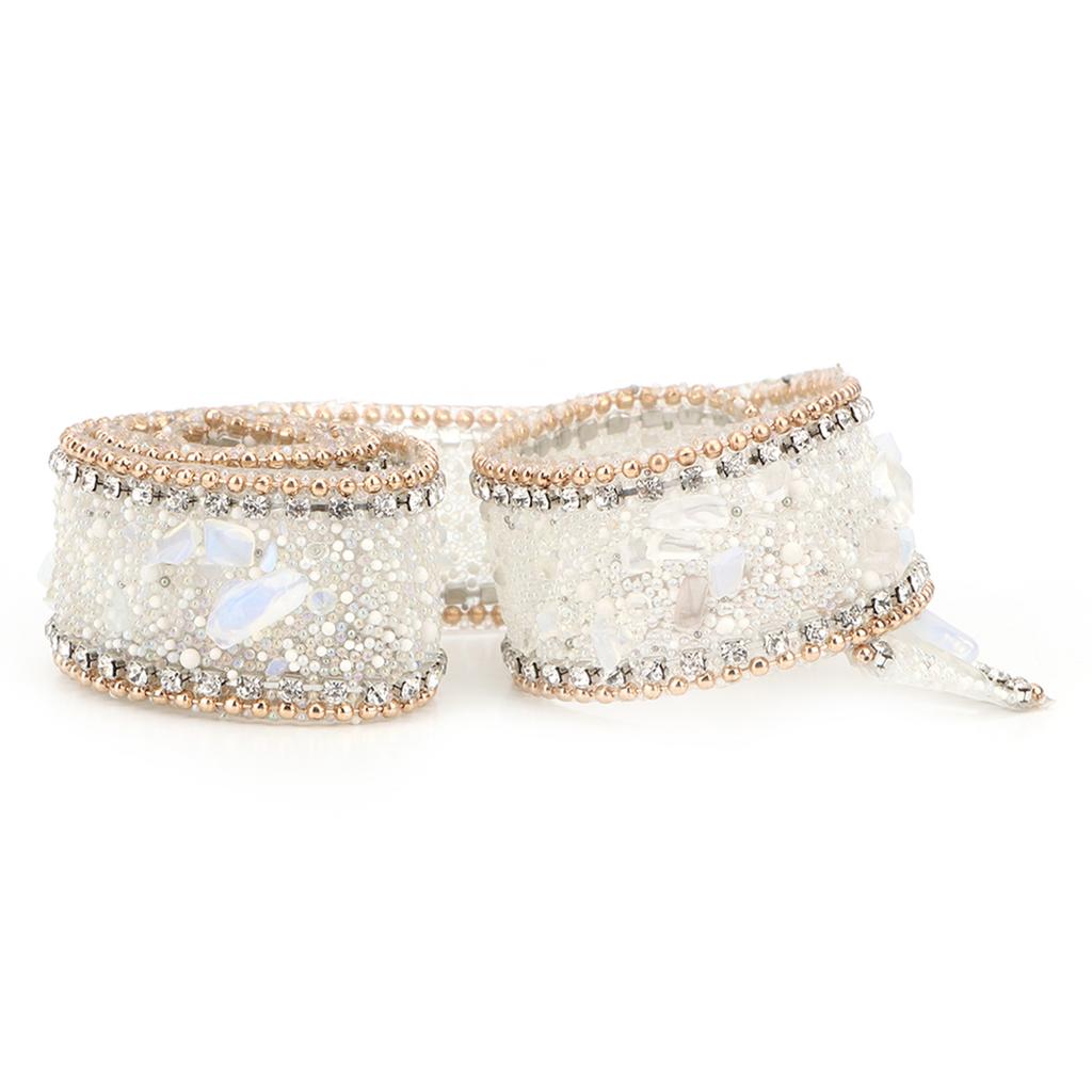 2.5cm Mesh Wrap Roll Rhinestones Chain Trim Ribbon Decoration (#01)