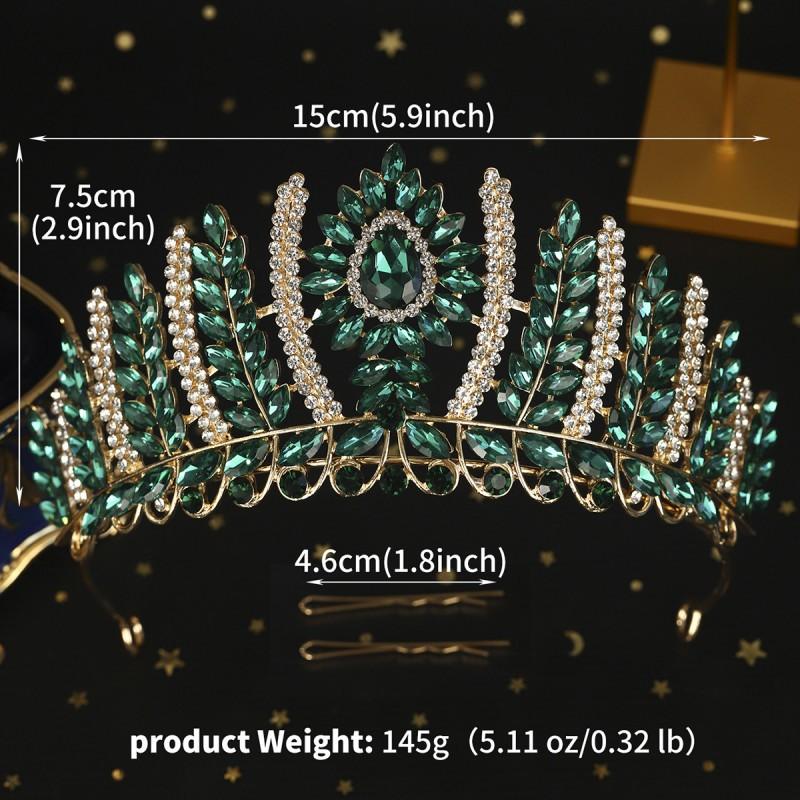 

Exaggerated Luxury Crown Alloy Crystal Catwalk Beauty Retro Wedding Headwear Bride