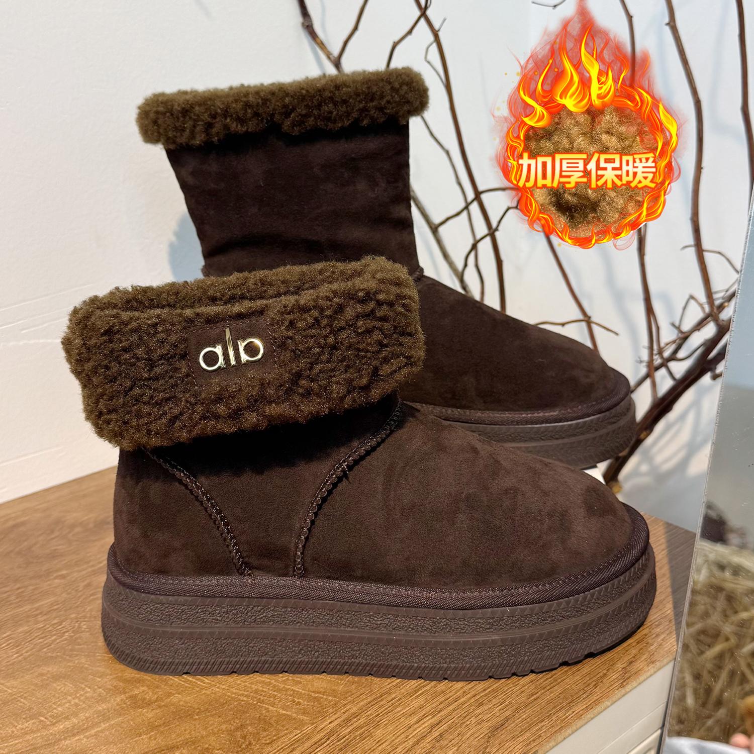 

Ретро зимние женские ботинки на толстой подошве, из бархата, теплые, новые, с круглым носком, на одной педали, на мягкой подошве, короткие, нескользящие 39