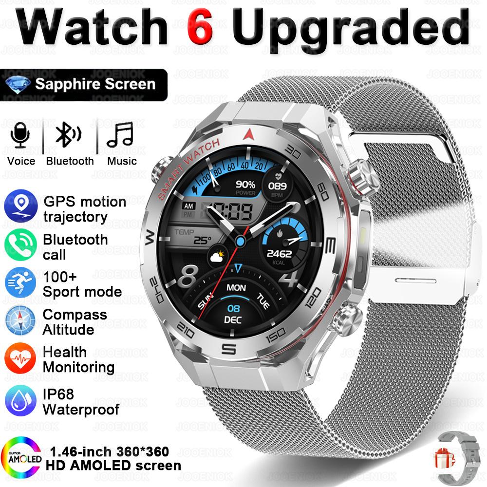 New Bluetooth Call Smart Watch Men Heart Rate Health Monitoring Altitude Air Pressure Detection LED Flashlight Smartwatch