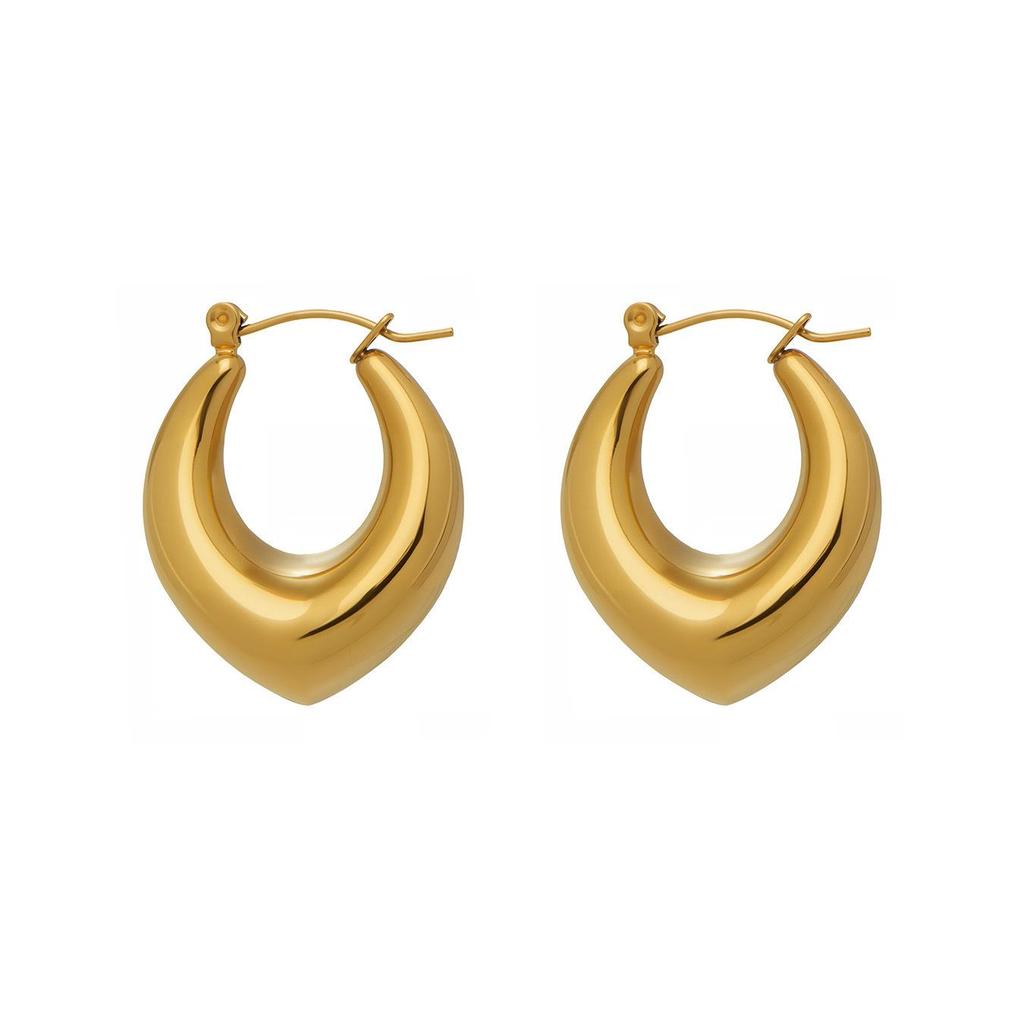 Französische Marke Mode Nische 18K Goldbeschichteter Edelstahl U-förmige Ohrringe - Vielseitiges grenzüberschreitendes Design