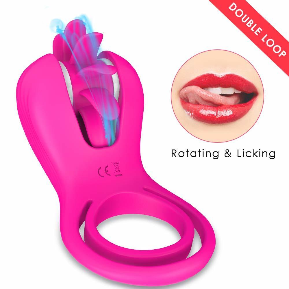 Double  Ring Spinning Oral Sex Licking 10 Speeds For Couples    Rings