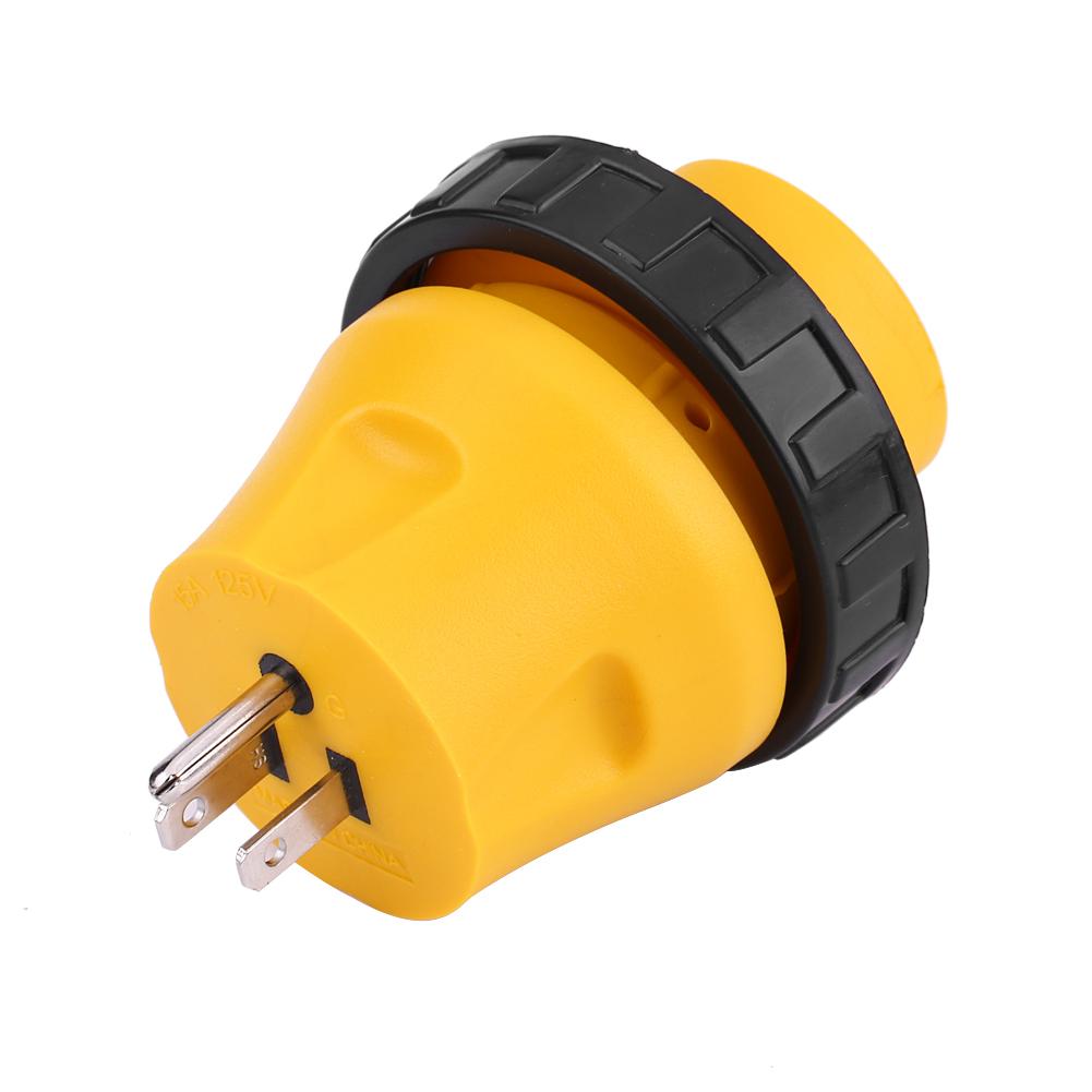 

125V RV Power Cord Adapter 15A Male to 30A Female Connector Plug (US Plug)